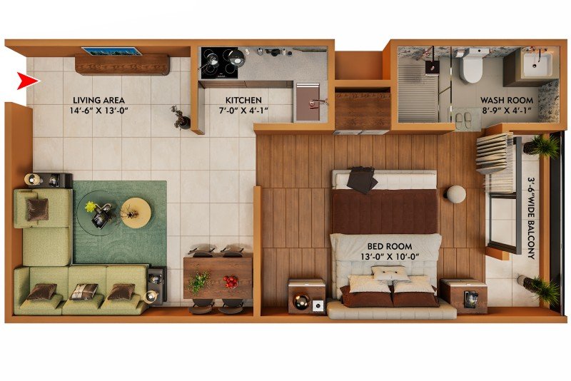 Type 1 Superior floor plan layout